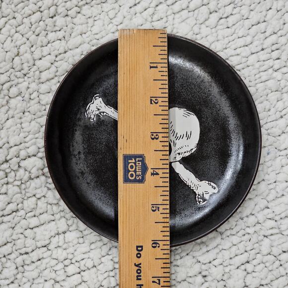 Threshold SKULL Stoneware Appetizer Plates in Black, 6.125", Set of 3 - Picture 4 of 4